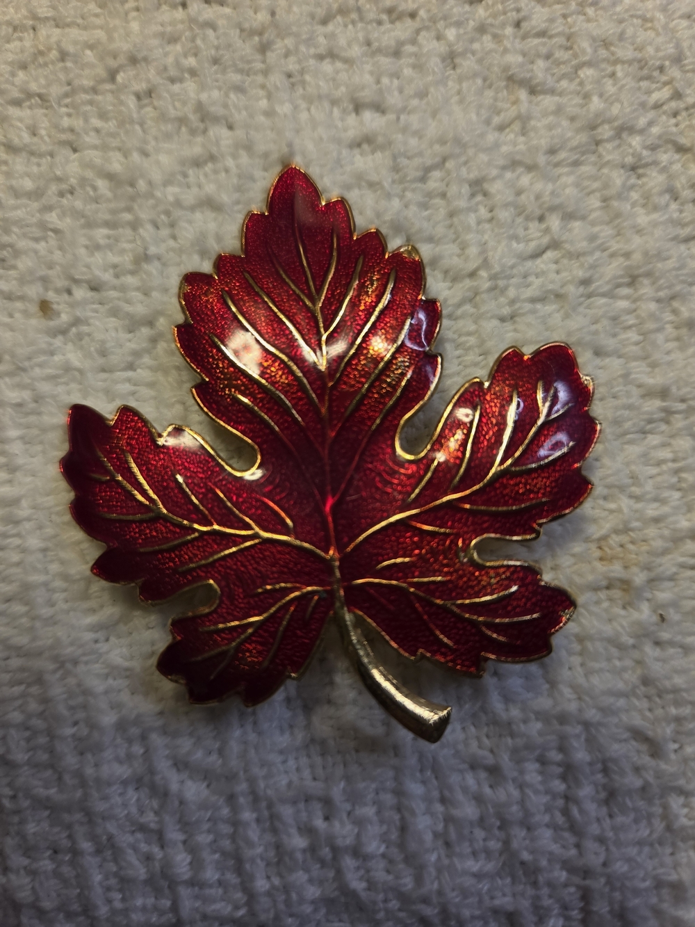 Red Leaf Decorative Accent Pin by